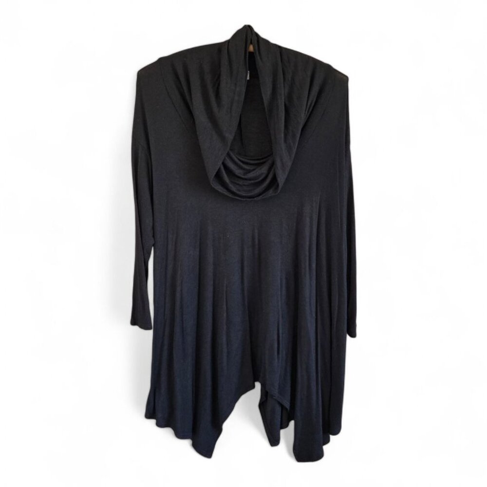Altar'd State Black Long Sleeve Cowl Neck Tunic Top Asymmetrical Hem Small